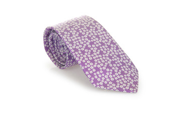 Elegant silk male tie ( necktie ) on white