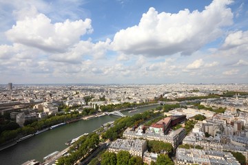 Paris, France - view with Seine River