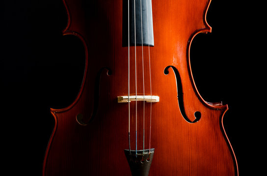 Violin in dark room  - music concept