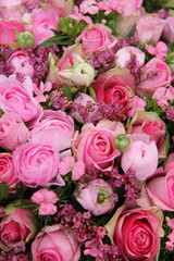 Mixed pink flower arrangement
