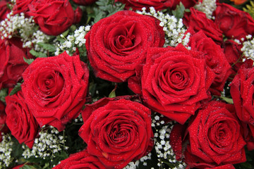 Red rose wedding arrangement