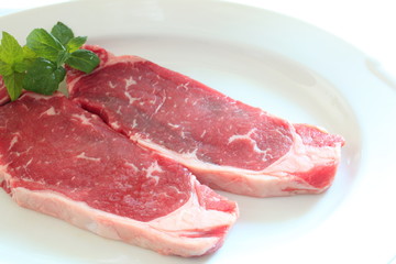 freshness beef steak on dish