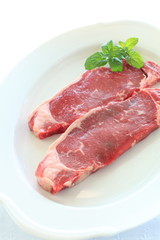 freshness beef steak on dish