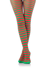 Woman with long legs and stockings