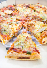 Fresh pizza in the dilivery box