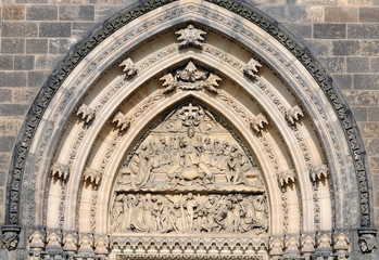 Fototapeta premium detail door with Last Supper portal church Vysehrad