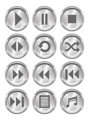Metallic Media Buttons