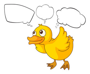 A baby duck thinking