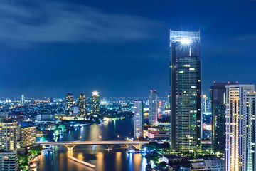 View of Bangkok city nights.