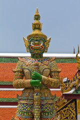 The Giant Guard (Yak) in the temple, Bangkok, Thailand