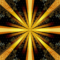 Vintage seamless pattern with rays