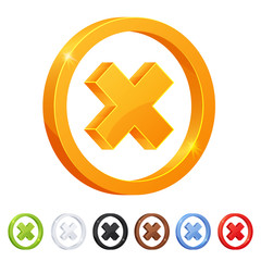 Obraz premium Set of 7 X mark symbol in different colors.