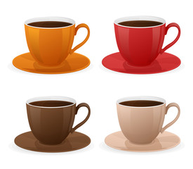 Vector cup of coffee set
