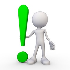 3D Minimalistic Person - Exclamation Mark