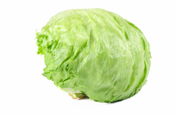 Ripe Green Cabbage on white Background