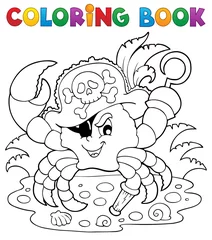 Papier Peint photo Bricolage Livre de coloriage avec le crabe de pirate
