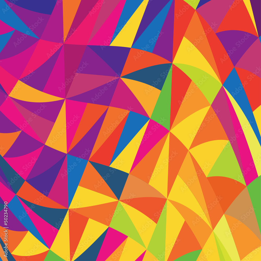 Poster multi-colored triangles background. vector.
