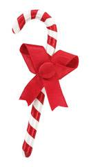 Fototapeta na wymiar Christmas decoration red white striped cane