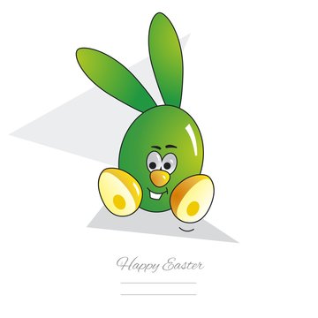Easter green bunny egg sitting