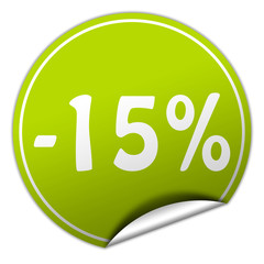-15% discount sticker