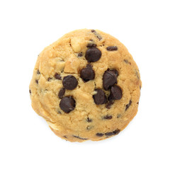 Chocolate chips cookies isolated on white