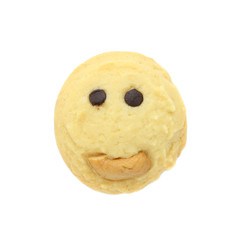 Smiling cookies isolated on white