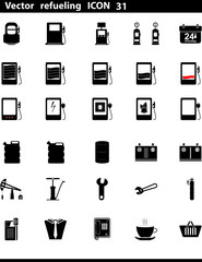 Vector icons set. Gas Station