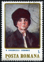 stamp shows Portrait of Child, by N.grigorescu