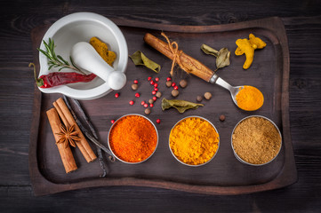 Assorted spices and herbs