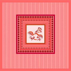red easter background with cock