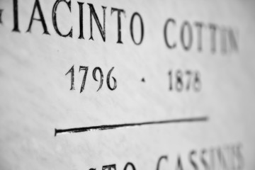 Tombstone with dates