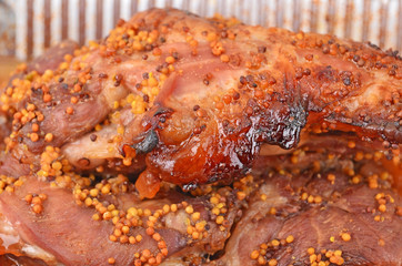 Turkey-cock meat fillet on baking sheet, close-up