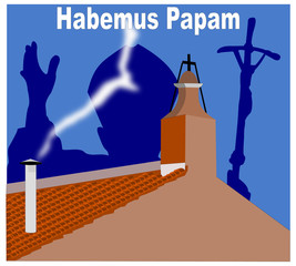 Fumata bianca - Habemus Papam - obrazy, fototapety, plakaty
