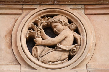 cherub angel carving