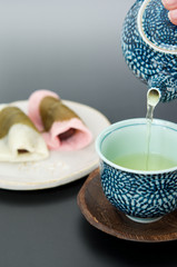 桜餅とお茶