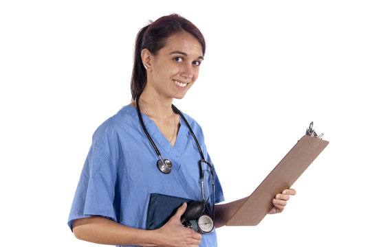 Young nurse practitioner ready to take vital