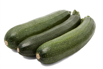 Zucchini on white background
