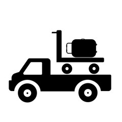 Chariot d'aéroport en livraison dans un camion