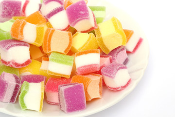 Marshmallow with gelatin dessert