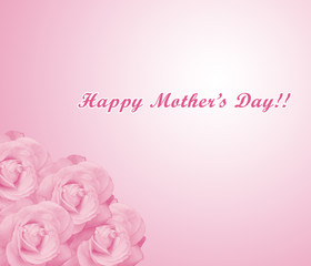 Tarjeta para el Día de la Madre con flores rosas