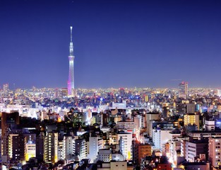 Fototapeta na wymiar Tokio w nocy
