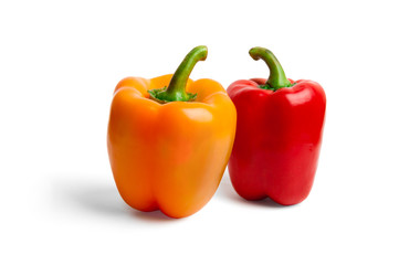 Fresh colored capsicum isolated on white background