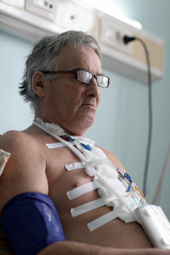 Man With White Bandage On Chest