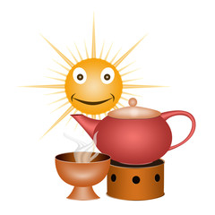 Teatime, lachende Sonne
