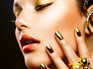 Fashion Beauty. Manicure and Make-up
