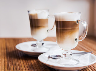 Two glasses of capuccino