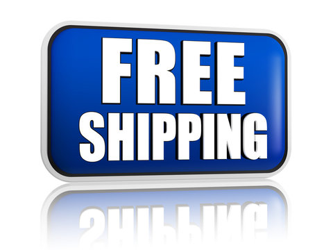 free shipping blue banner