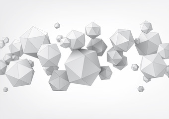 Fototapeta na wymiar Composition of icosahedron for graphic design