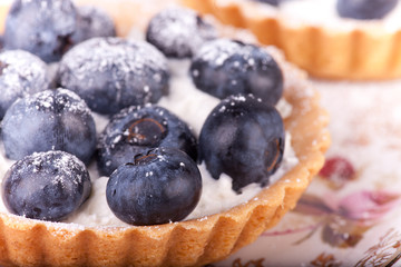 blueberries tarts on the plate