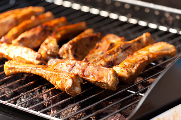 Spare ribs on barbecue